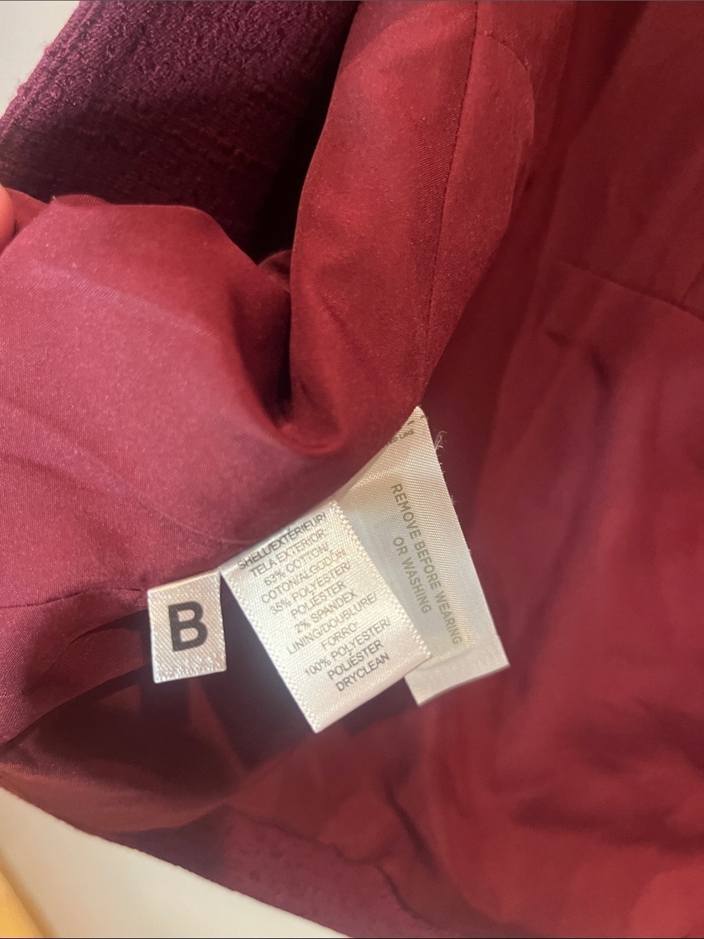 New Ann Taylor LOFT Women’s Textured Single Button Blazer Burgundy Wine Size 14 - Picture 5 of 10